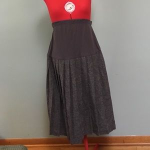 Vintage Maternity gray pleated wool midi skirt